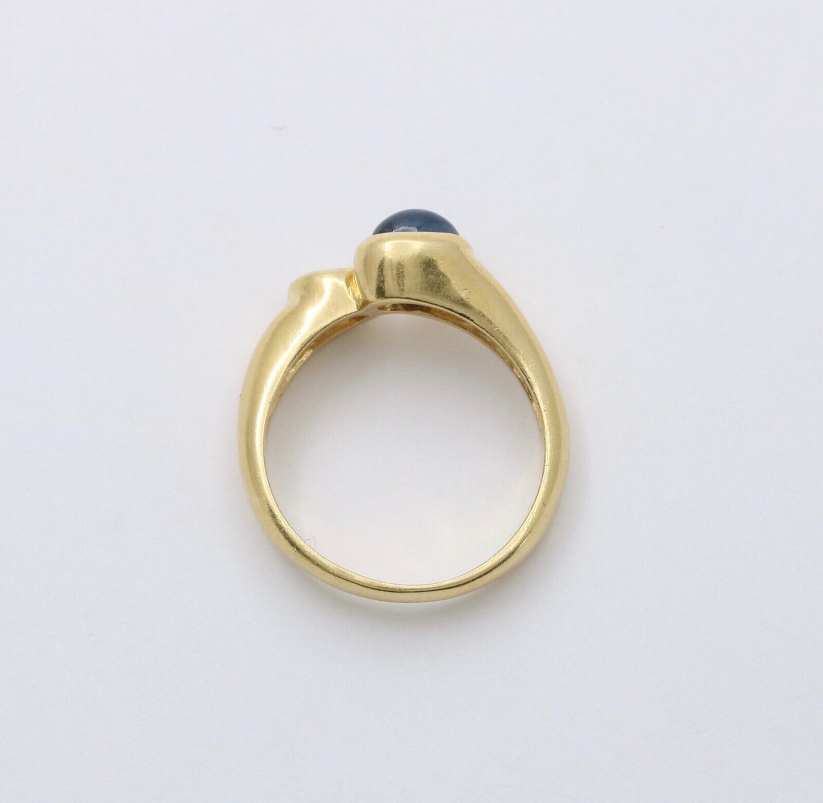 Vintage 18K Yellow Gold Diamond and Sapphire Bypass Ring
