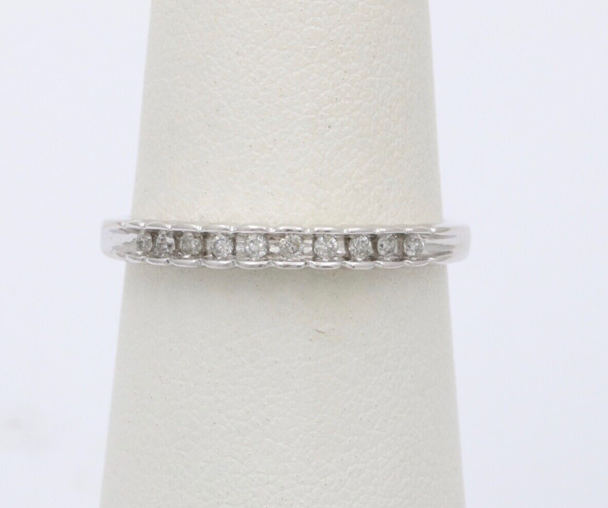 Vintage 14K Gold Half Eternity Diamond Ring Band