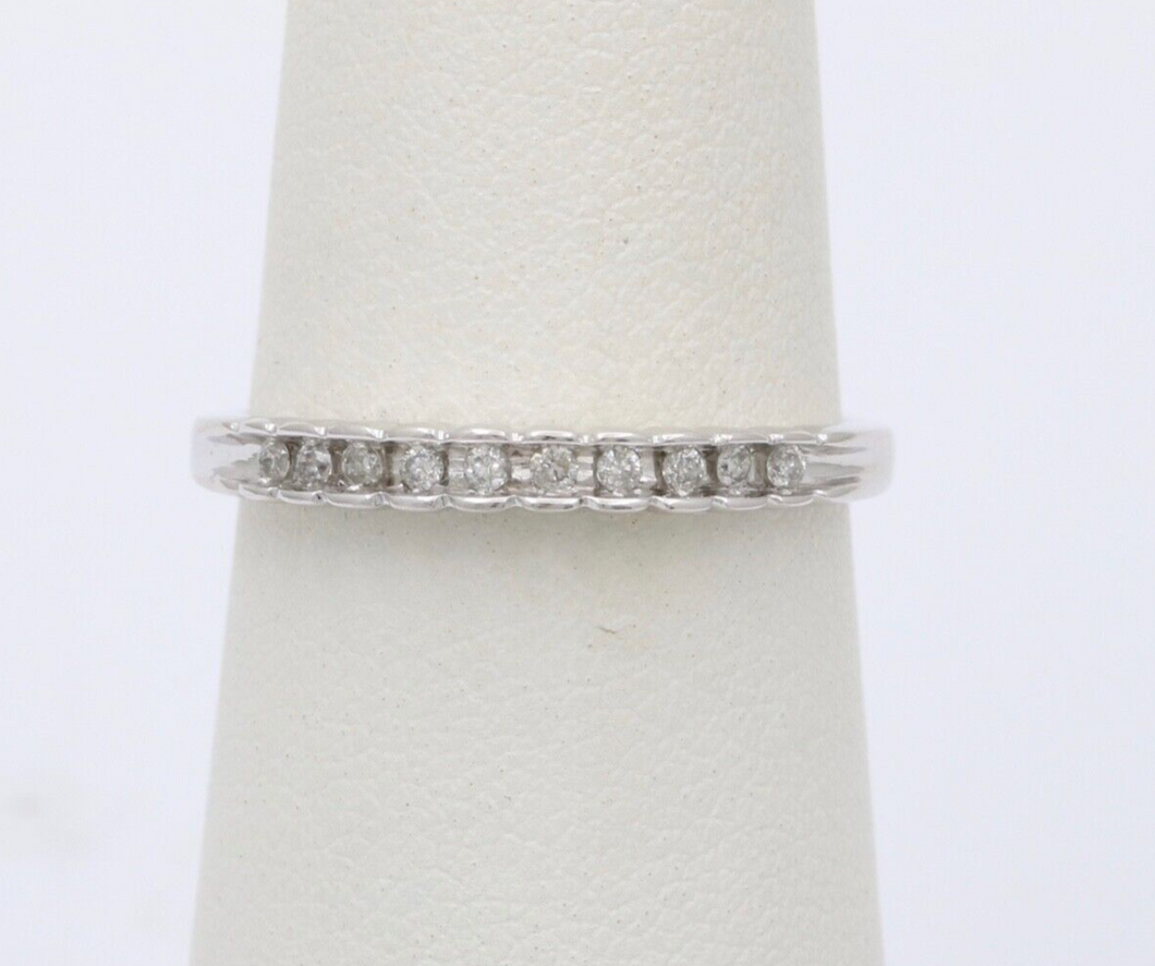 Vintage 14K Gold Half Eternity Diamond Ring Band