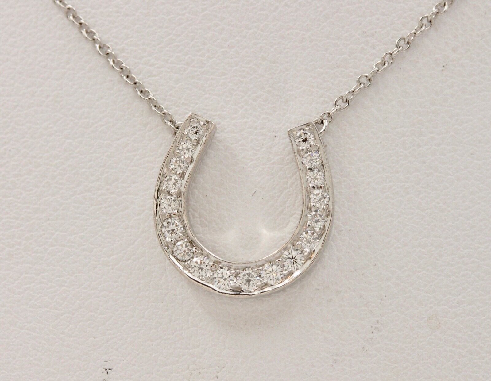 Classic Tiffany & Co HorseShoes Diamond Platinum Pendant, Necklace.