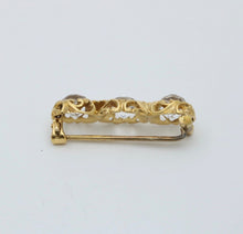 Load image into Gallery viewer, Antique 14K Yellow Gold Three Paste Bar Pin
