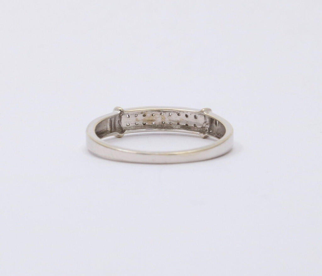 Vintage Diamond 14K White Gold Ring Band, Wedding Band