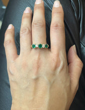 Load image into Gallery viewer, Vintage 14K Yellow Gold Emerald &amp; Diamond Band
