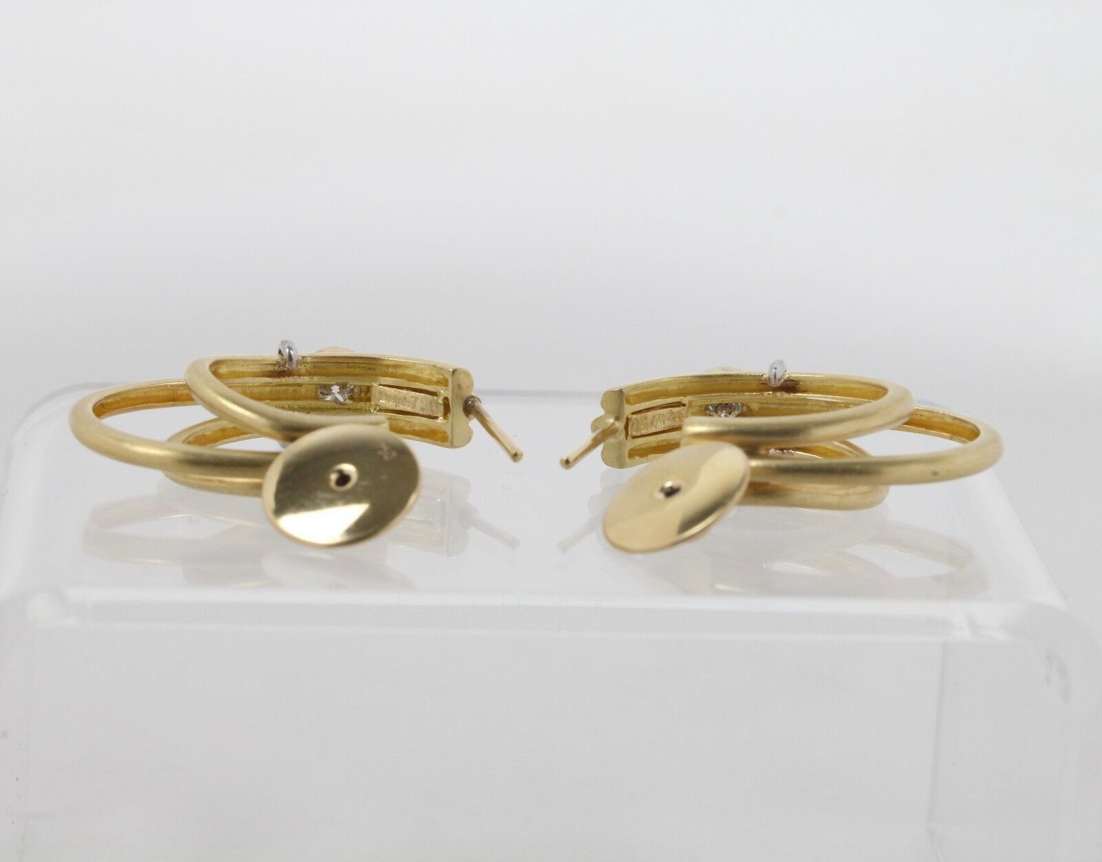 Vintage Denior 18K Yellow Gold, Diamond Earrings