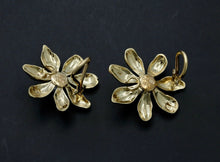 Load image into Gallery viewer, Tiffany and Co. Flower 18K Yellow Gold Pearl French Clip Earrings
