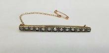 Load image into Gallery viewer, Edwardian Victorian Diamonds 14K Rose Gold Silver Bar Pin
