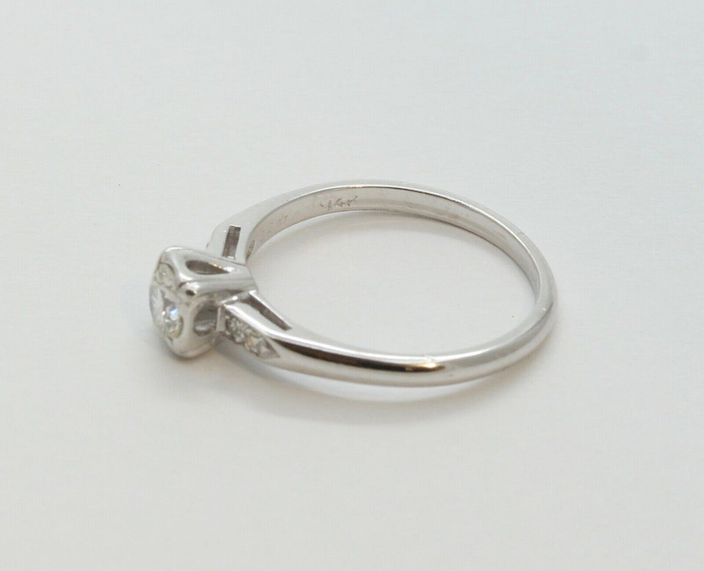 Art Deco Diamond 14K White Gold Engagement Ring