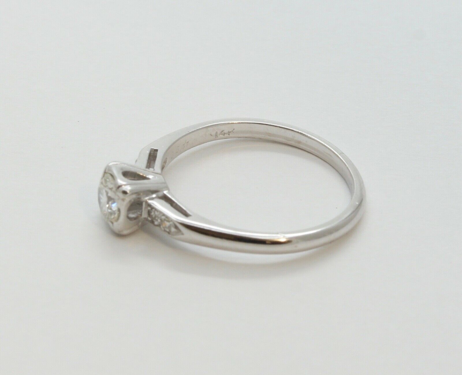 Art Deco Diamond 14K White Gold Engagement Ring