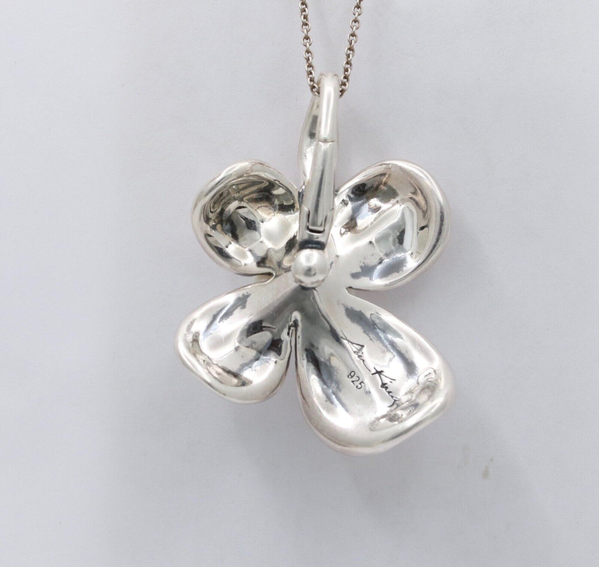 Vintage Sterling Silver Ann King Pearl Orchard Flower Pendant