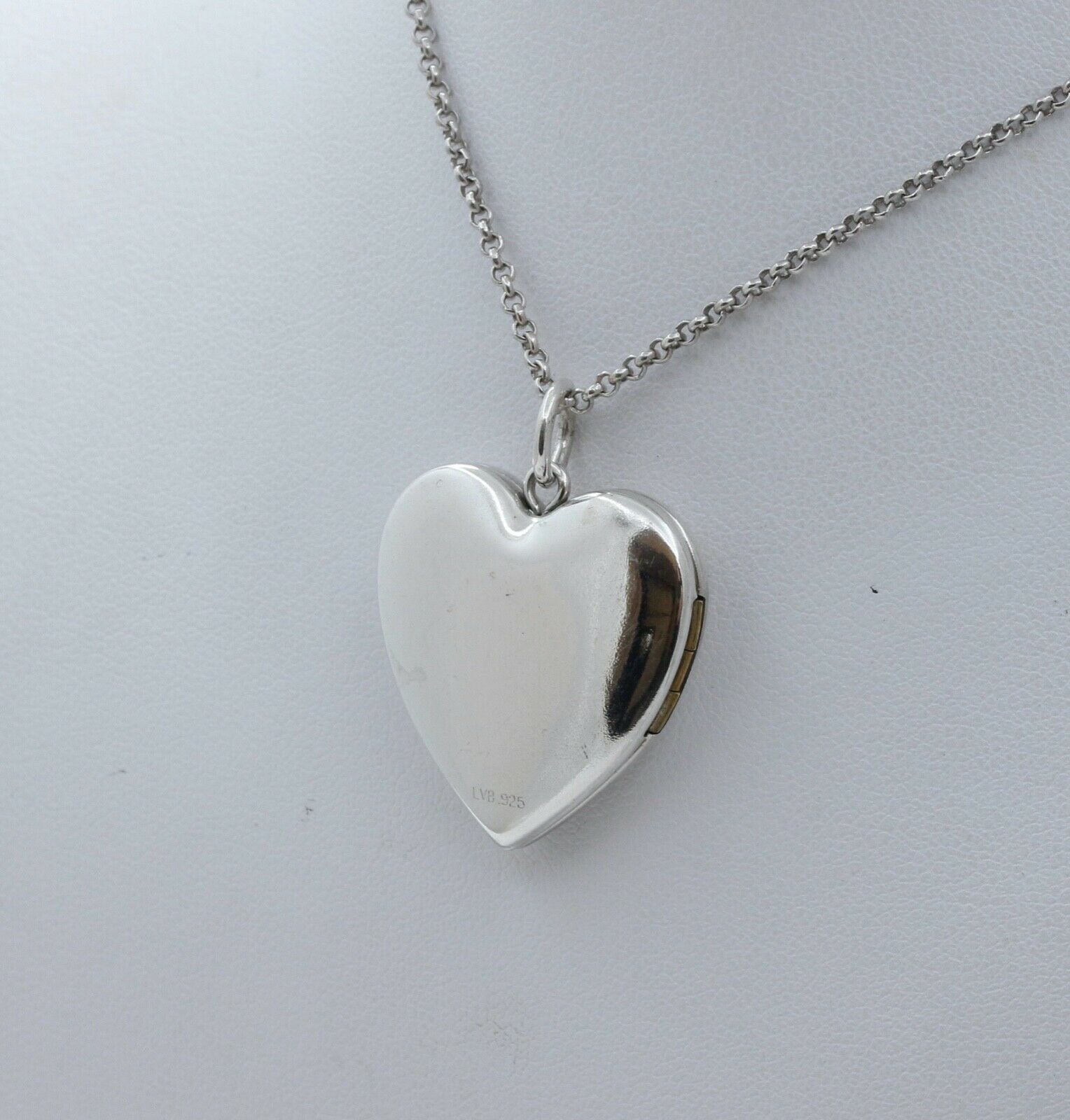 Vintage Heart Locket Pendant and Italian Sterling Silver Chain