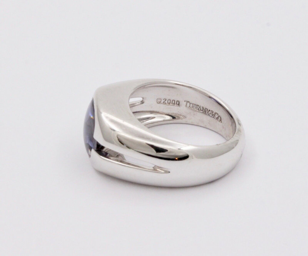 Vintage Tiffany & Co Iolite 18K White Gold Solitaire Ring