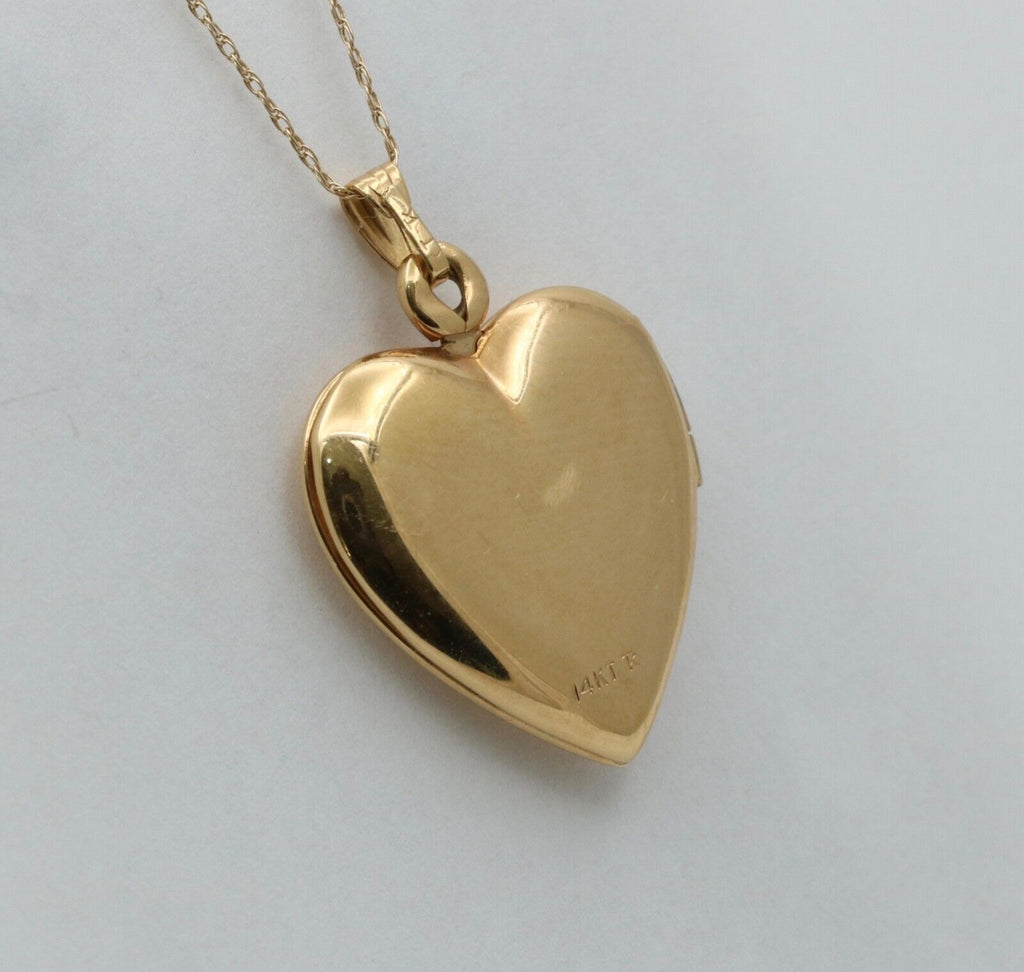 Vintage Heart "I Love You" 14K Yellow Pink Gold  Locket Pendant