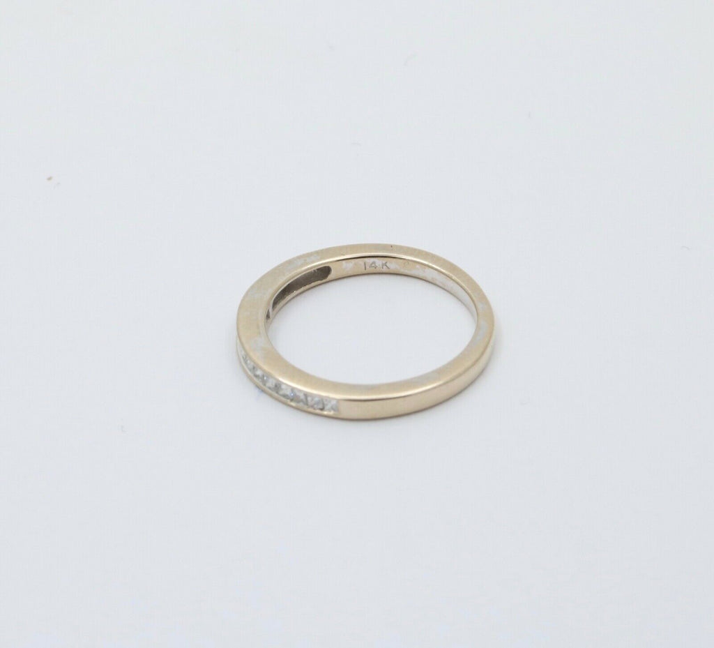 Vintage 14K White Gold Half Eternity DIamond Ring Band
