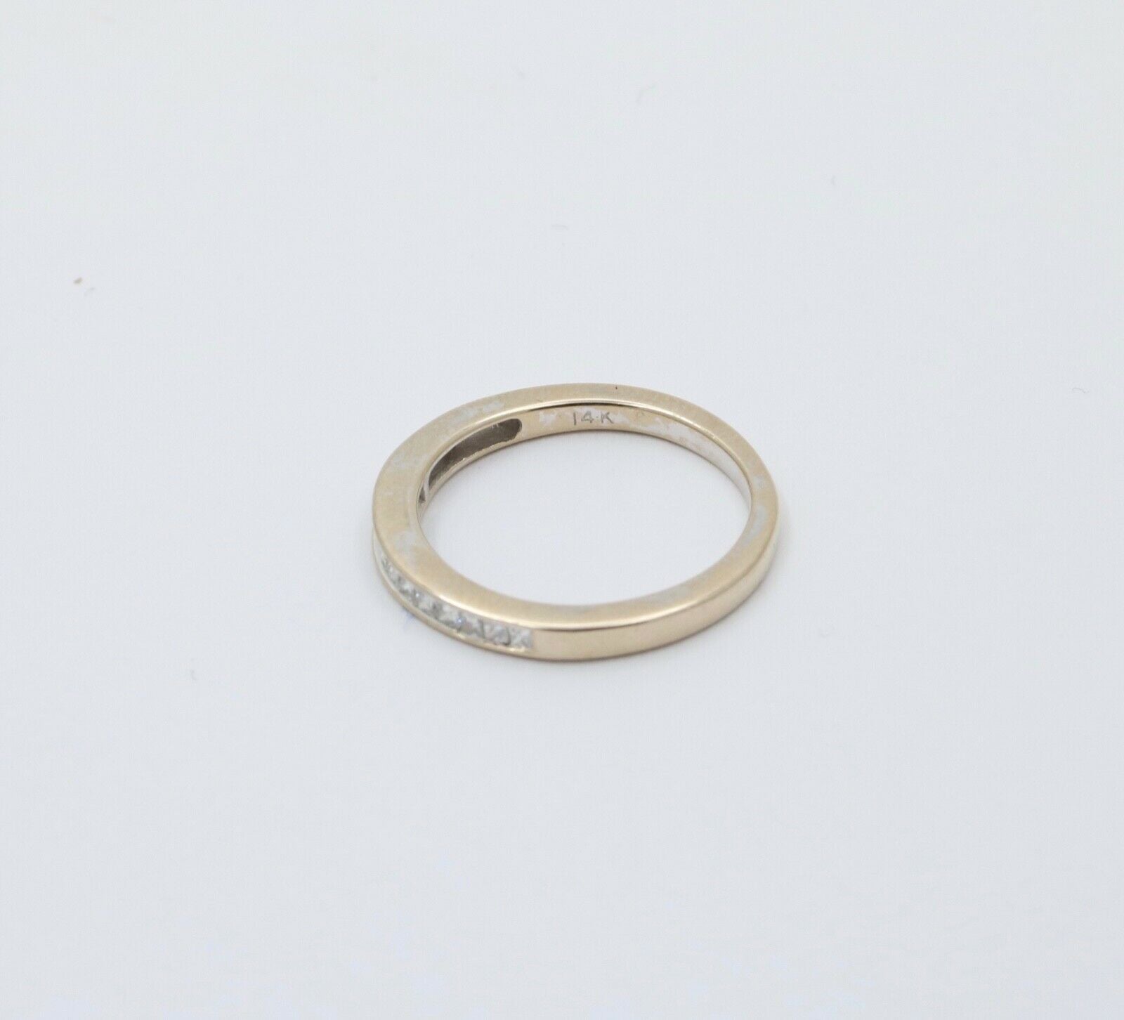 Vintage 14K White Gold Half Eternity DIamond Ring Band