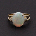 Vintage Opal Diamonds 14K Yellow Gold Ring