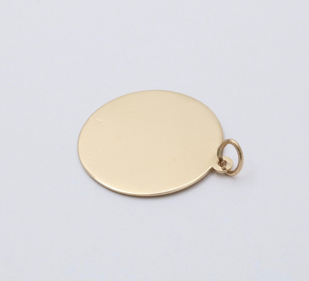 Vintage 14K Yellow Gold Medallion Charm Pendant.