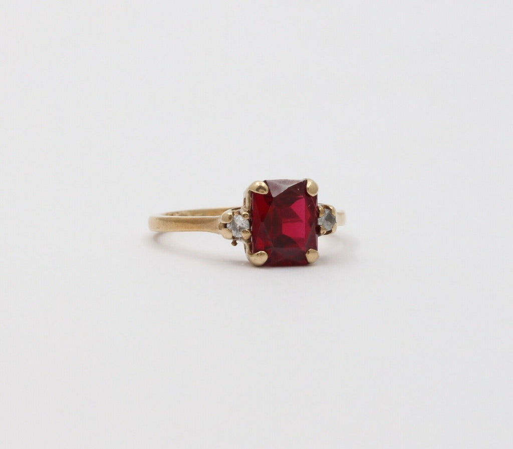 Victorian Ruby Diamonds 10K Rose Gold Ring