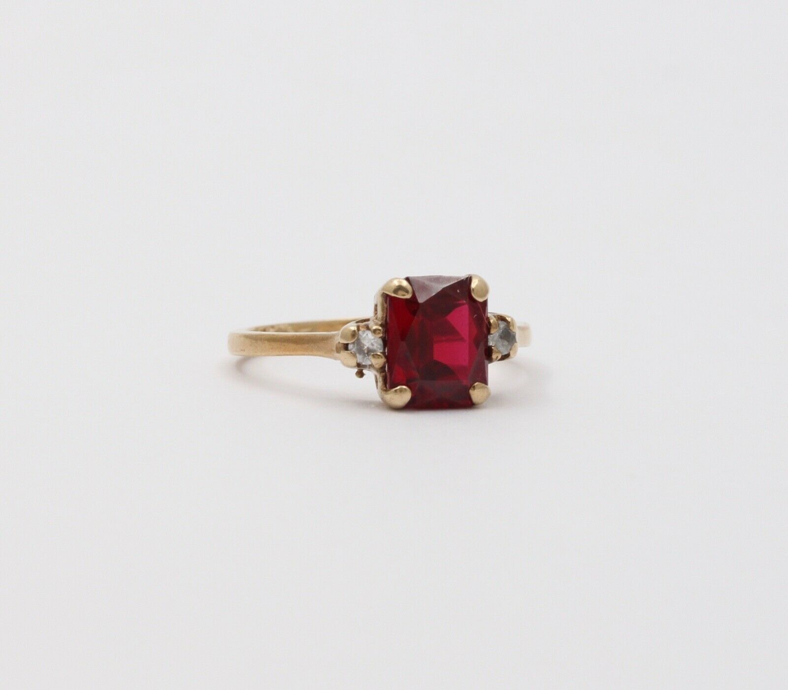 Victorian Ruby Diamonds 10K Rose Gold Ring
