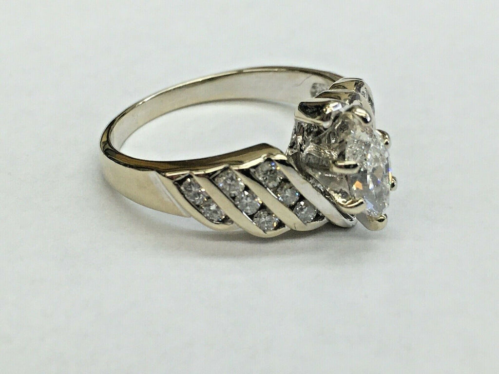 Vintage Ladies Diamonds 14K White Gold Engagement Ring
