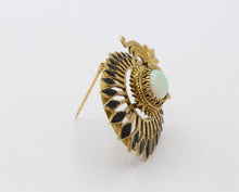 Load image into Gallery viewer, Vintage 14K Yellow Gold Opal Enamel Pendant Brooch
