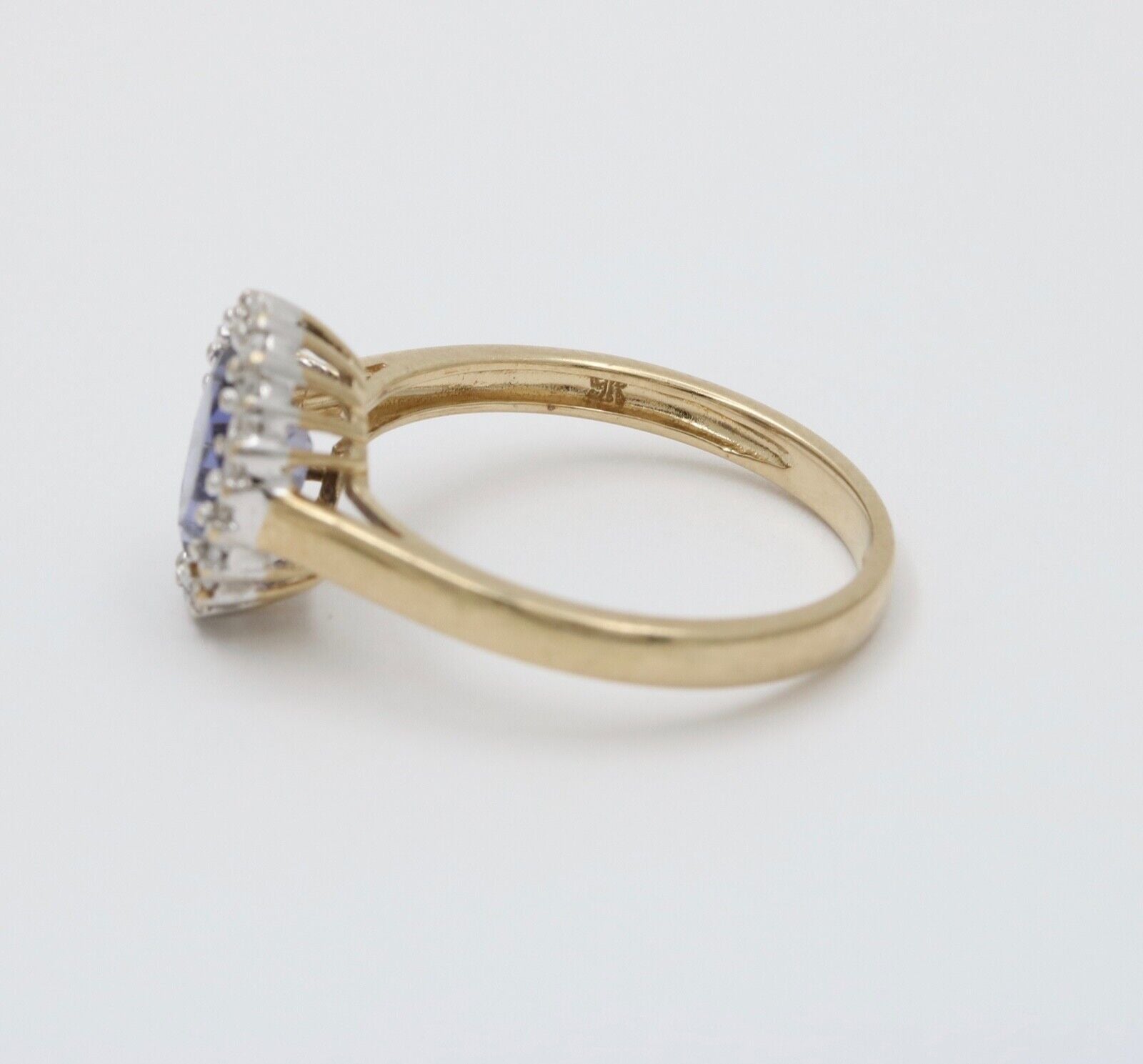 English 10K Yellow Gold Tanzanite & Diamond Ring