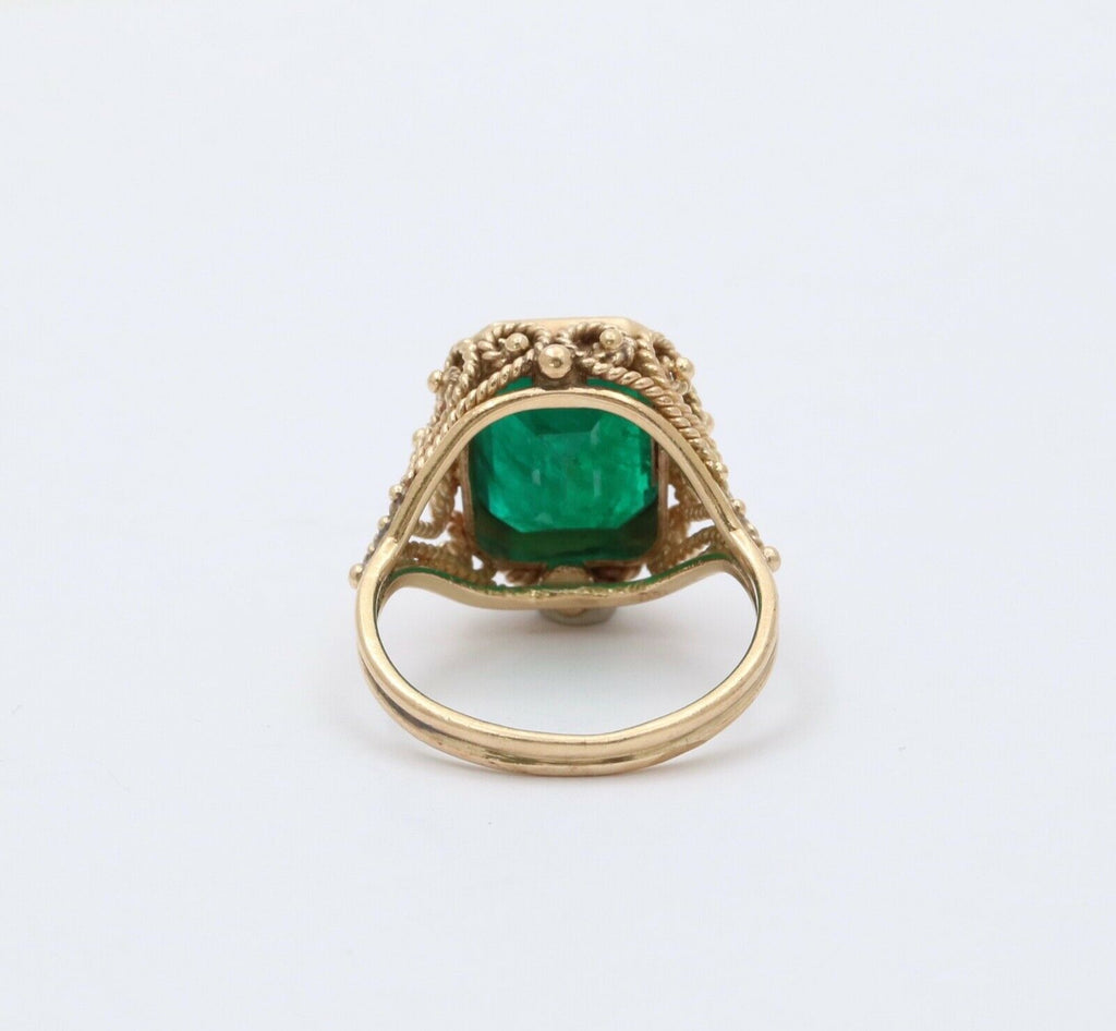Vintage Emerald 14K Yellow Gold Ring