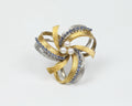 Vintage 18K White Yellow Gold Pearls Sapphires Brooch