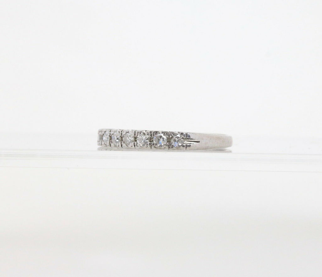 Vintage Platinum Diamond Wedding Band