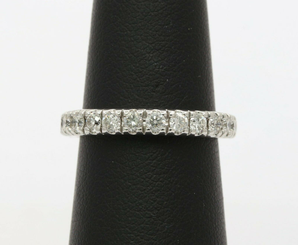 Vintage 14K White Gold Half Eternity Wedding Band