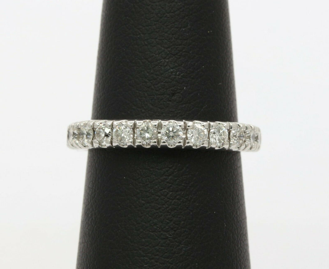 Vintage 14K White Gold Half Eternity Wedding Band