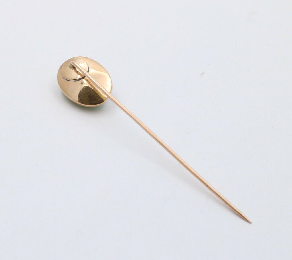 Vintage Jade 14K Yellow Gold Stick Pin
