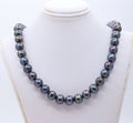 Vintage Tahitian South Sea Black Pearl 925 Necklace