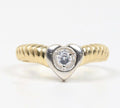 Vintage 14K Yellow Gold Diamond Heart Ring
