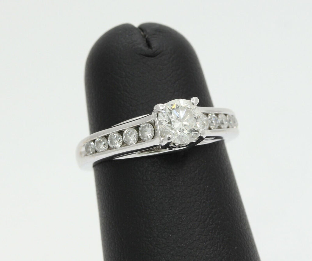 14K White Gold 0.50 Center Diamond Engagement Ring