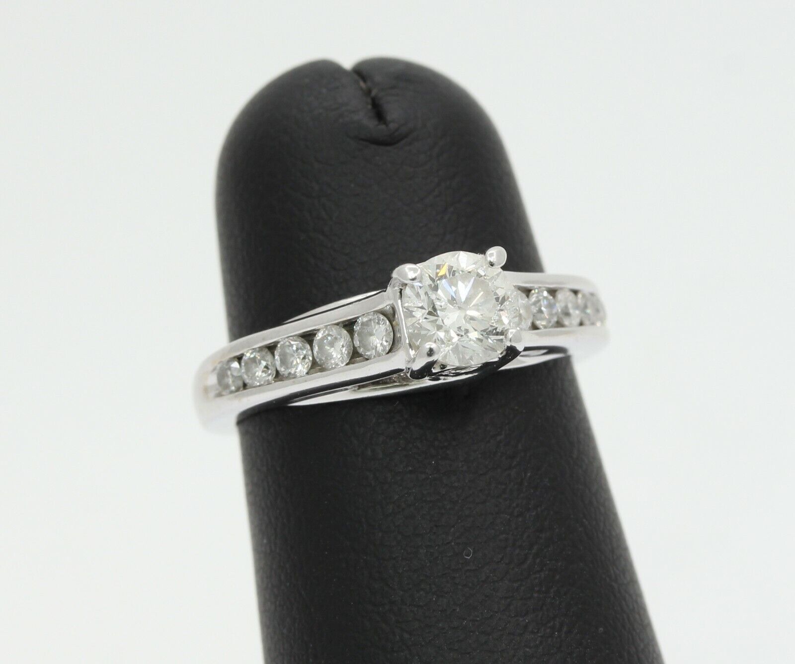 14K White Gold 0.50 Center Diamond Engagement Ring