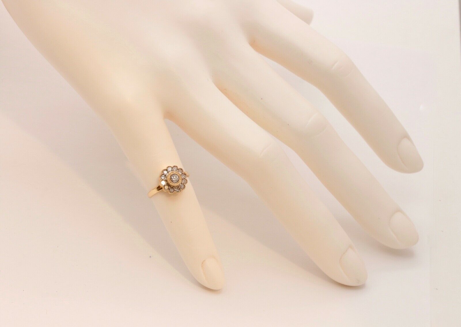 Midi Knuckle Ladies Diamonds 14K Yellow Gold Ring