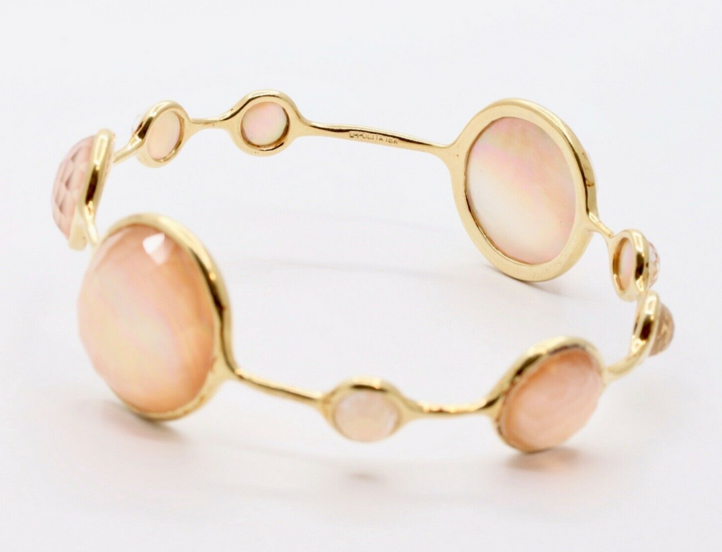 Ippolita Rock Candy Collection 18K YG Bracelet Quartz Mother of Pearl