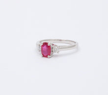 Load image into Gallery viewer, Vintage Ruby Diamonds 10K White Gold Ring
