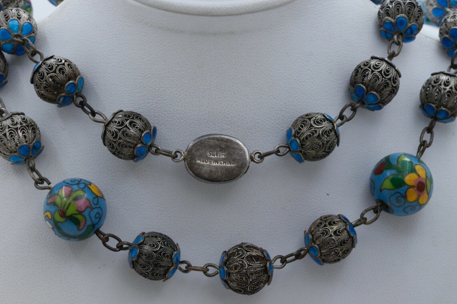 Cosine Inlaid Bead 925 Filagree Necklace