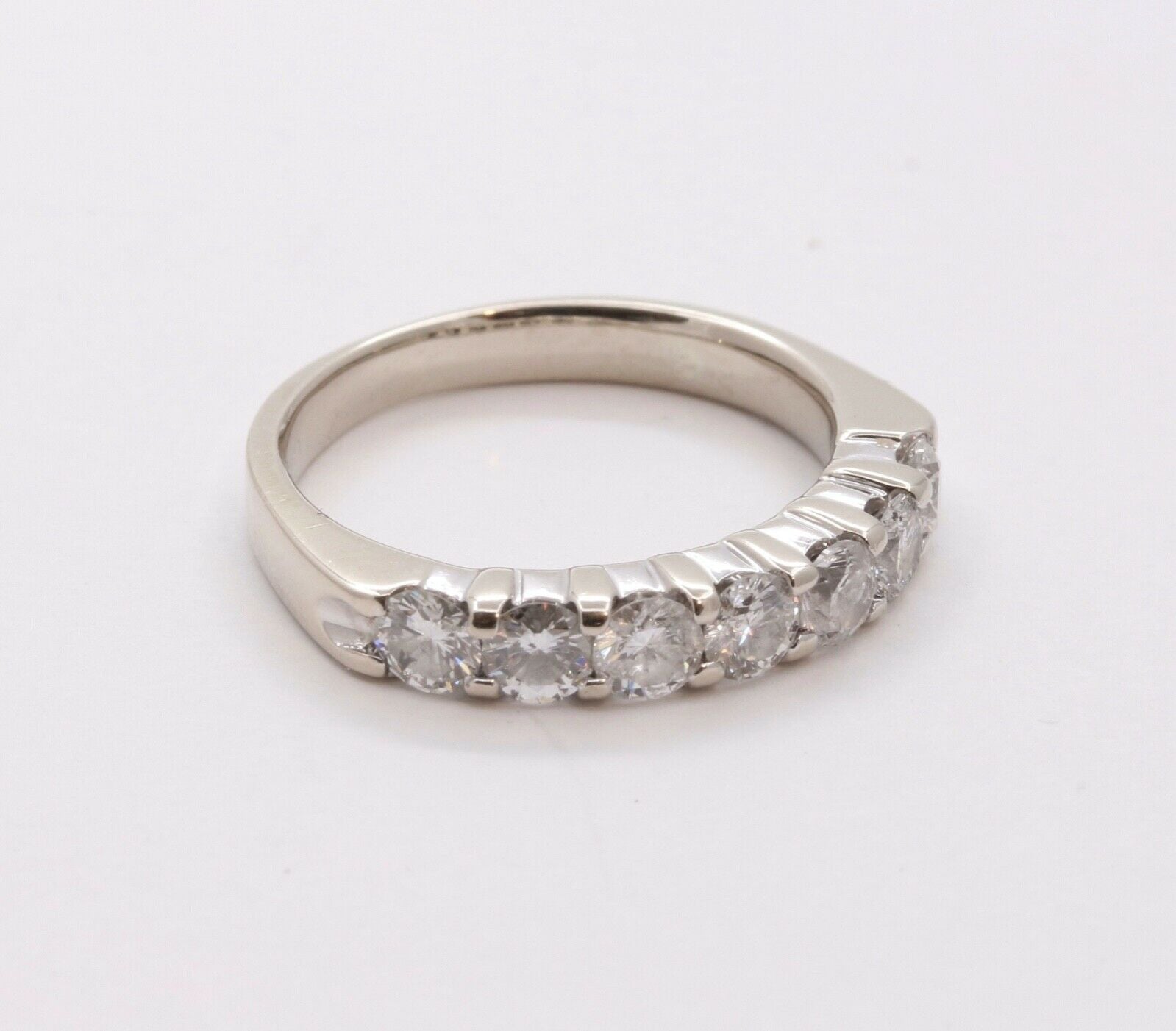 Vintage Ladies Diamonds 14K White Gold Wedding Band Stacking