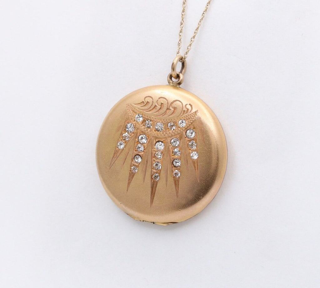 Antique VIctorian Gold Filled Paste Locket Pendant