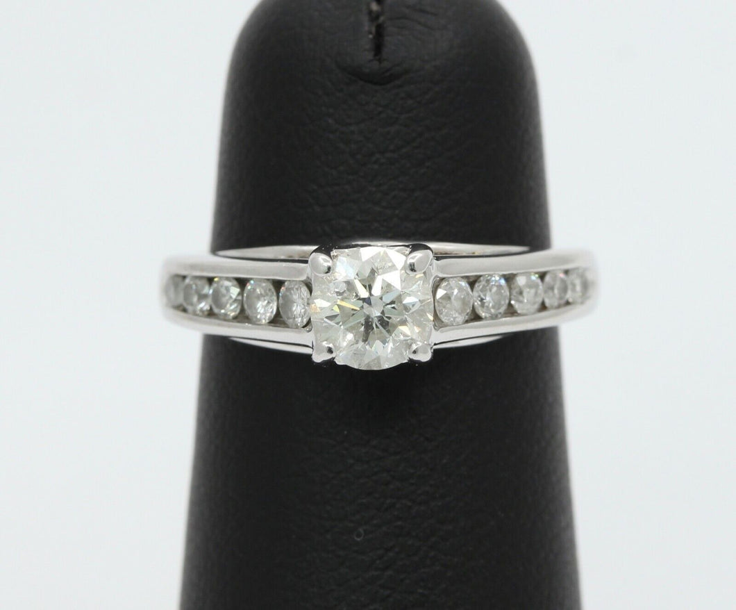 14K White Gold 0.50 Center Diamond Engagement Ring