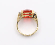 Load image into Gallery viewer, Vintage Fire Opal Diamonds 14K Yellow Gold Ring
