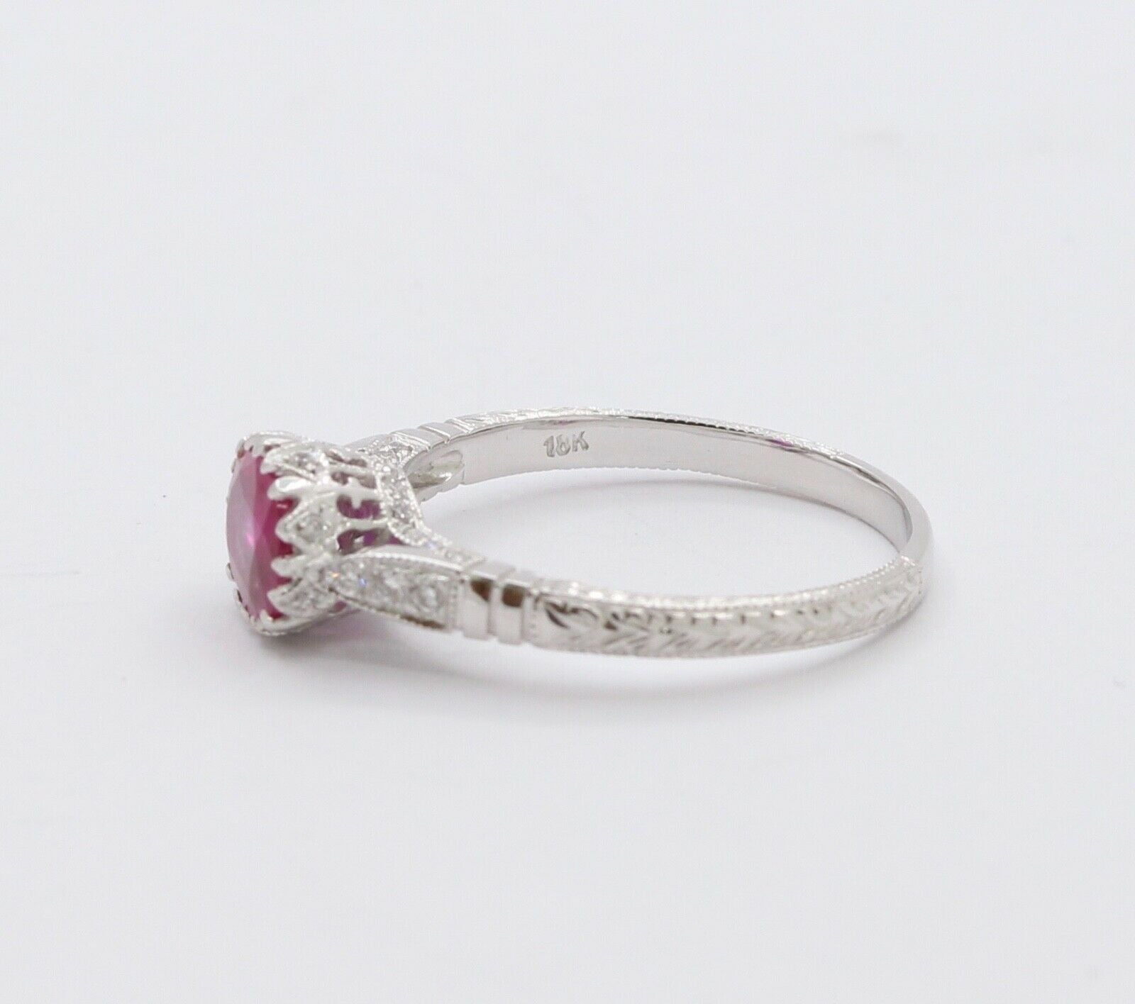 Beautiful Burmese Ruby Diamonds Ring