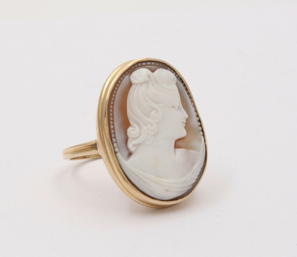 Antique 14K Yellow God Cameo Ring, Antique Ring.