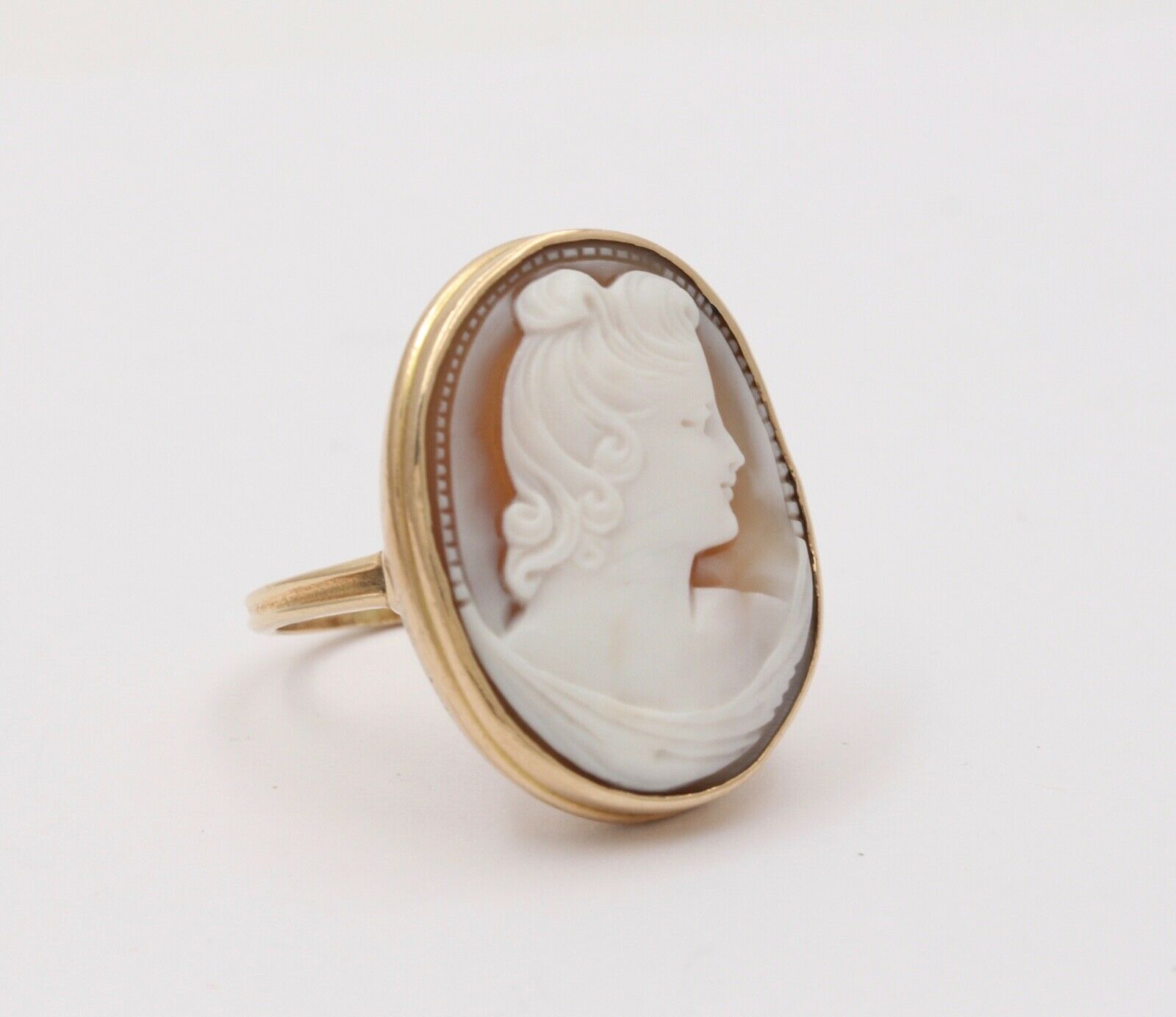 Antique 14K Yellow God Cameo Ring, Antique Ring.