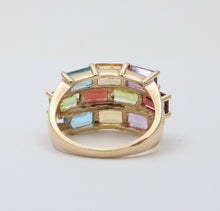 Load image into Gallery viewer, Vintage 10K Yellow Gold Multicolor Gemstone Harem Ring , Ring Band.
