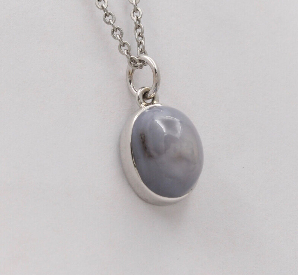 Vintage 14K White Gold Sapphire Pendant Estate Jewelry