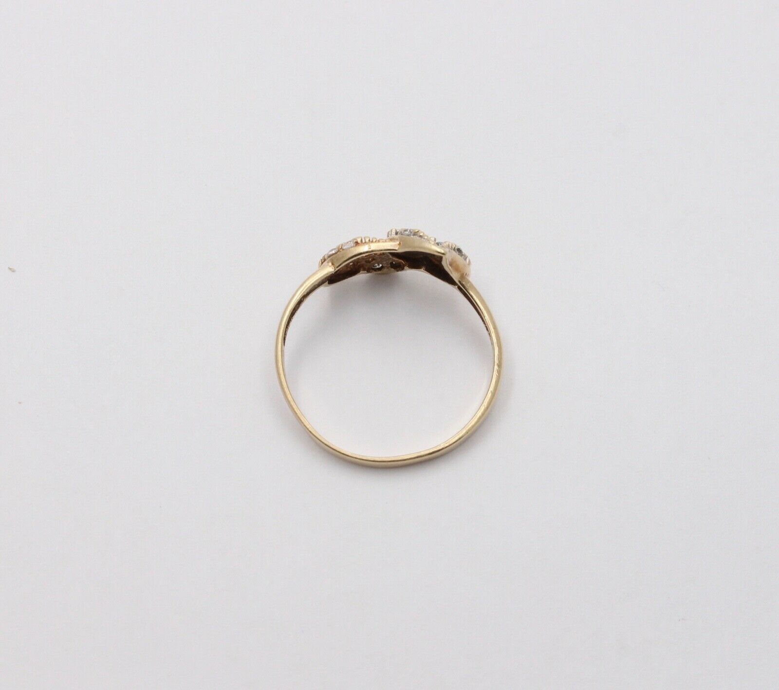 Vintage Witches Hearts Diamonds 10K Yellow Gold Ring