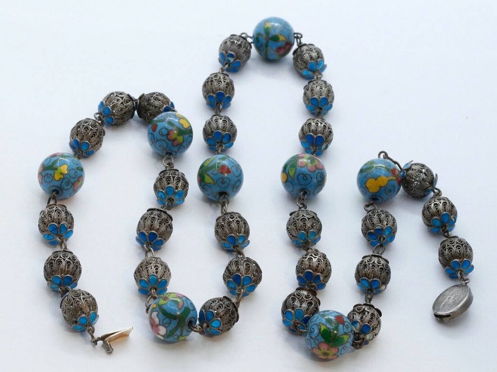Cosine Inlaid Bead 925 Filagree Necklace